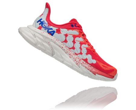 Hoka One One Clifton Edge Geometric - Tenis Mulher Rosa / Azuis Floral | PT-CpoMkpi